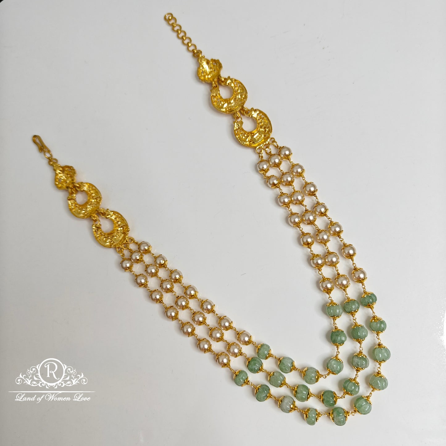 92.5 Silver 3 lines beads Mala-RCH813