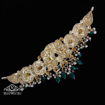 Silver Victorian Moissanite Peacock Design Chocker -RCM772