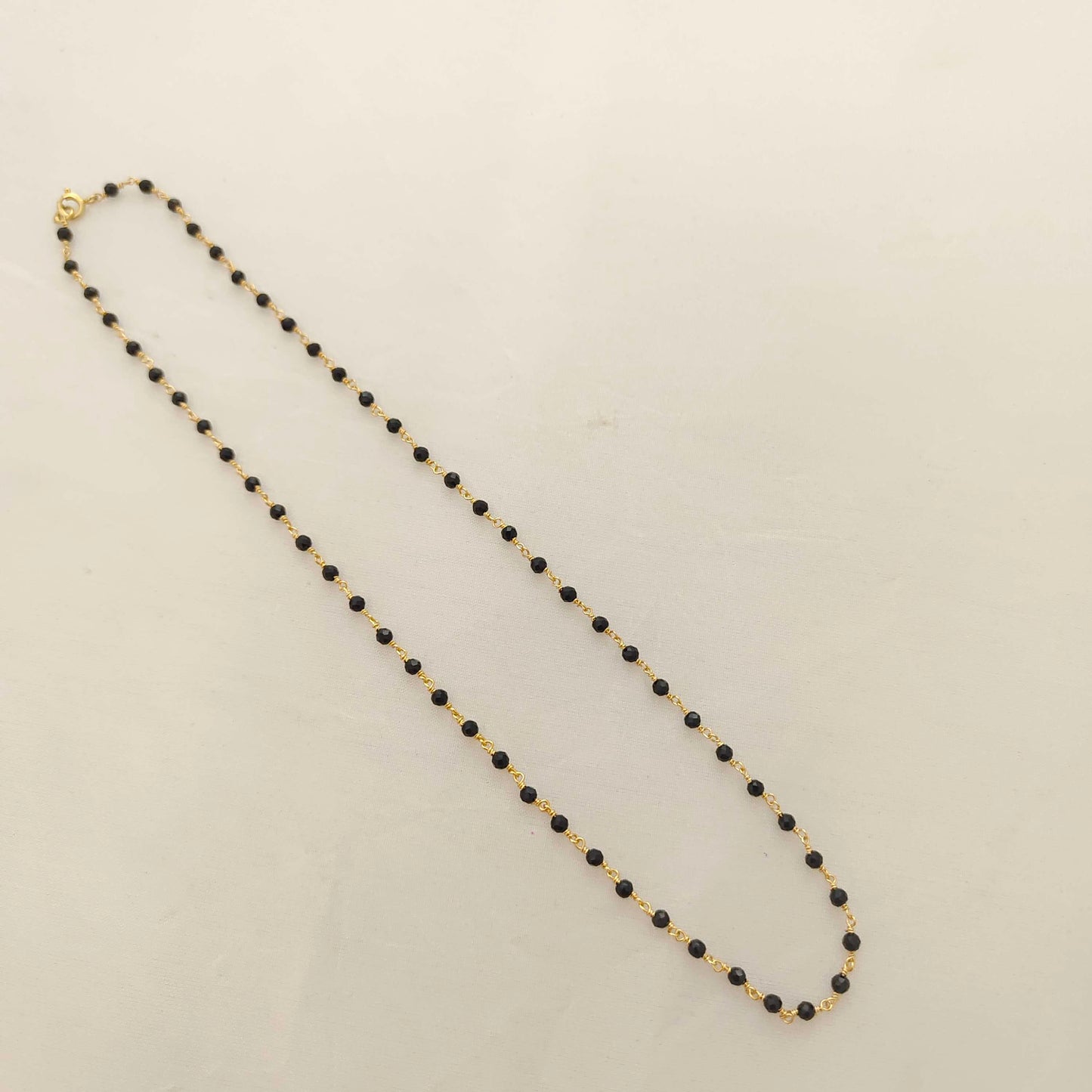 chain silver black beads - rcc025 92.5 silver ramala jewelry / ramala collections