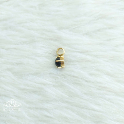 Silver Small Black Stone Locket-SA570