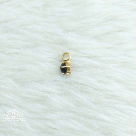 Silver Small Black Stone Locket-SA570