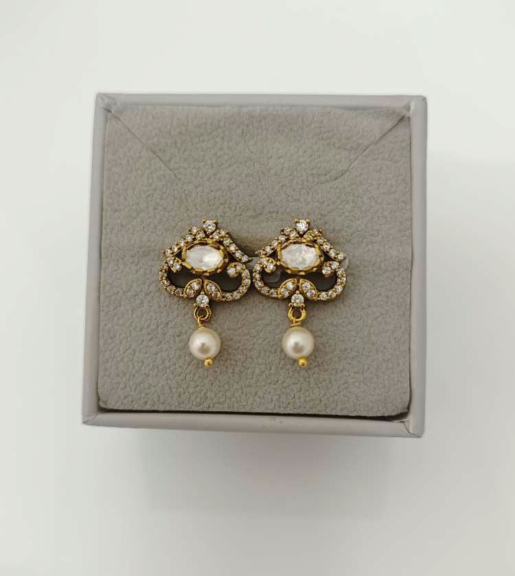 earrings silver mossinaite earrings-rcz01 pearl 92.5 silver ramala jewelry / ramala collections