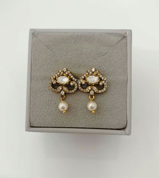 earrings silver mossinaite earrings-rcz01 pearl 92.5 silver ramala jewelry / ramala collections