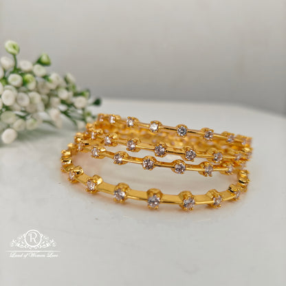 92.5 silver simple and Cute bangles with CZ- stones -RCHK0152