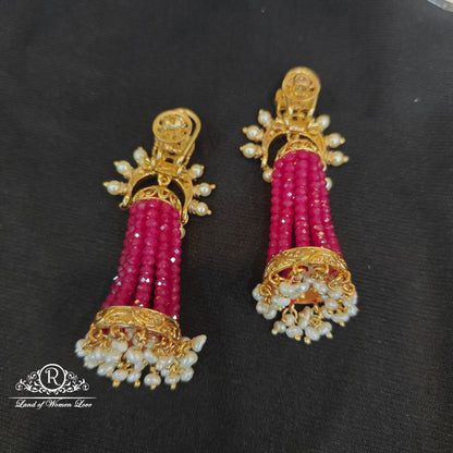 Silver beads hanging earrings-RCAA03