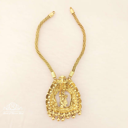 Silver With God Radha Krishna Design Necklace