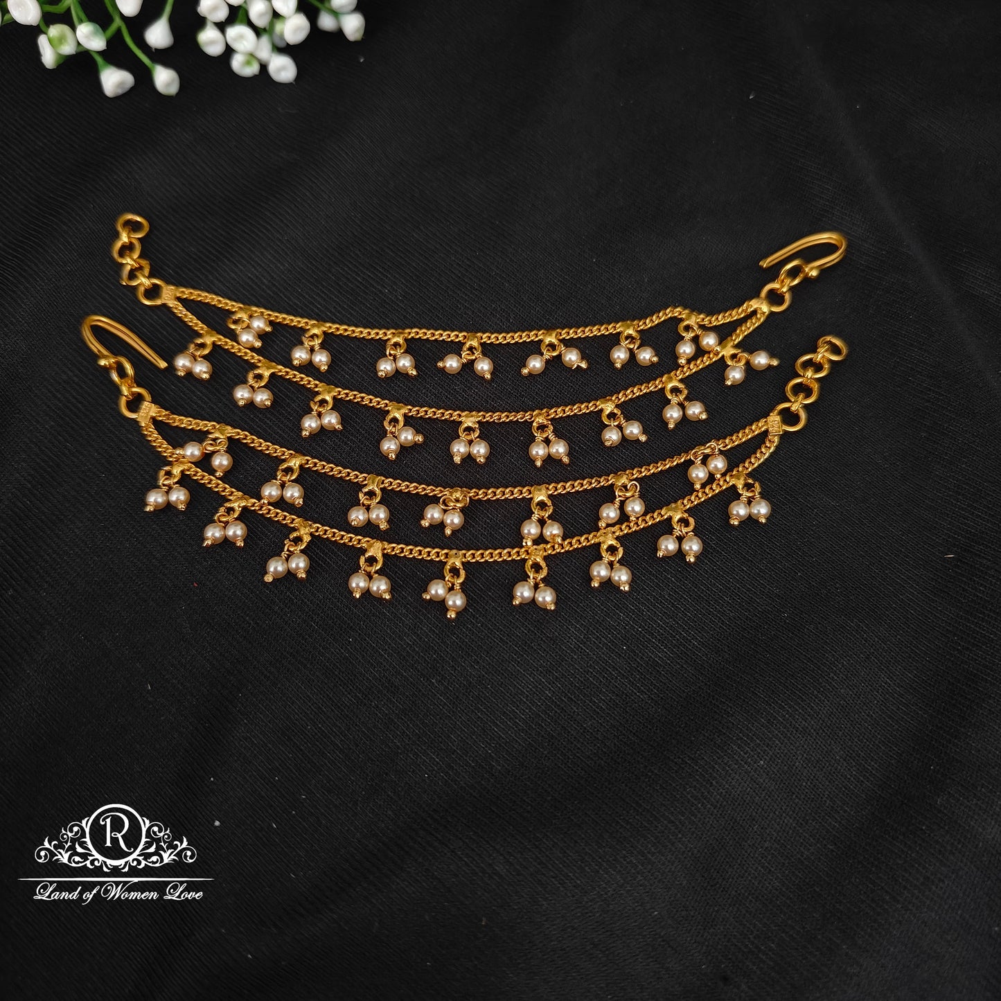 92.5 silver simple and cute ear chains - rcjr940 92.5 silver ramala jewelry / ramala collections