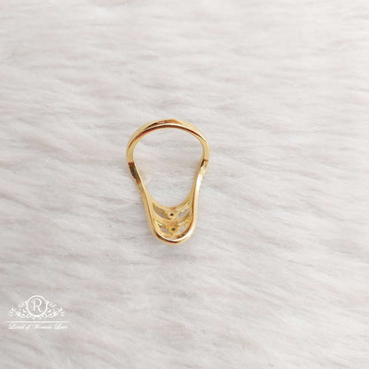 Silver Green Stones Finger Ring-SA127