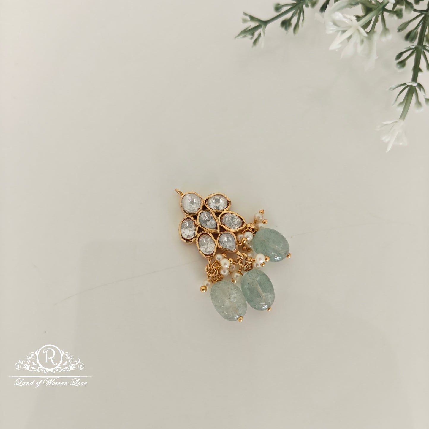 white stones silver locket-rch707 cz 92.5 silver ramala jewelry / ramala collections