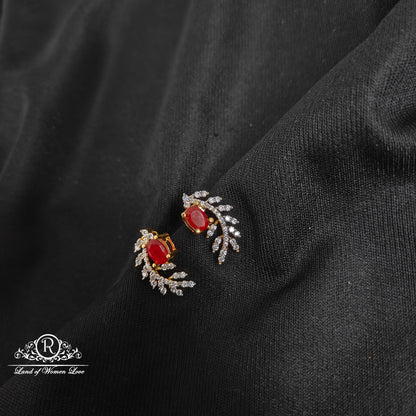 earrings 92.5 silver leaf design earrings-rccp336 92.5 silver ramala jewelry / ramala collections