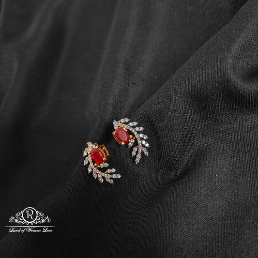 earrings 92.5 silver leaf design earrings-rccp336 92.5 silver ramala jewelry / ramala collections