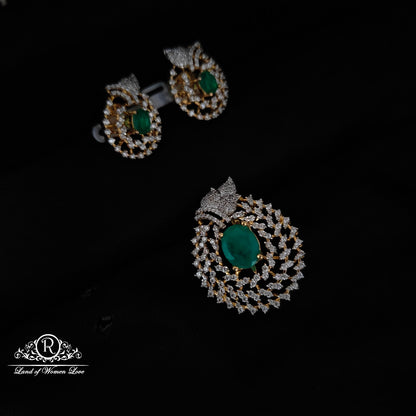 Silver CZ- stone earrings -RCDS420