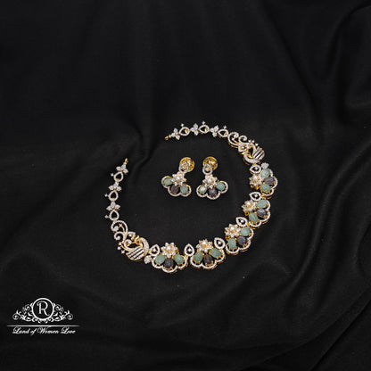 necklace amaya beads silver diamond finishing necklace set 92.5 silver ramala jewelry / ramala collections