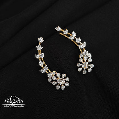92.5 silver simple and cute diamond replica earcuffs -rcsd17 92.5 silver ramala jewelry / ramala collections