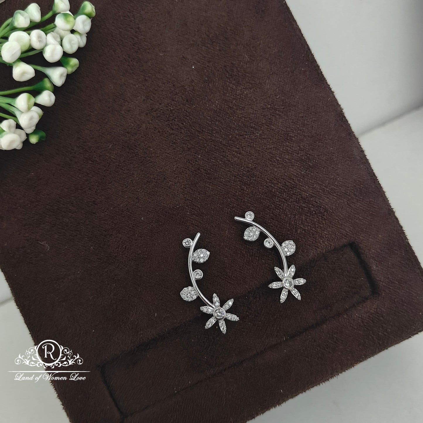 earrings silver ear cuffs-rchs40-3 cz 92.5 silver ramala jewelry / ramala collections