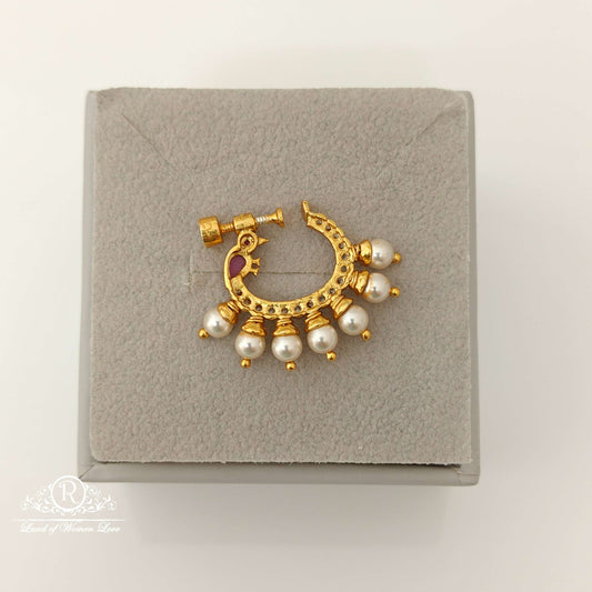 Silver Peacock Design Nose pin-RCJR665