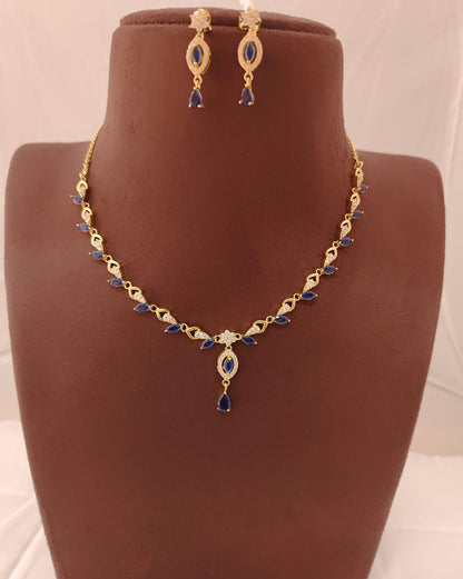 earrings silver cz- stones necklace with matching earrings-rces25rces26 cz 92.5 silver ramala jewelry / ramala collections