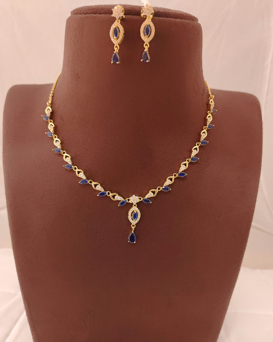 earrings silver cz- stones necklace with matching earrings-rces25rces26 cz 92.5 silver ramala jewelry / ramala collections