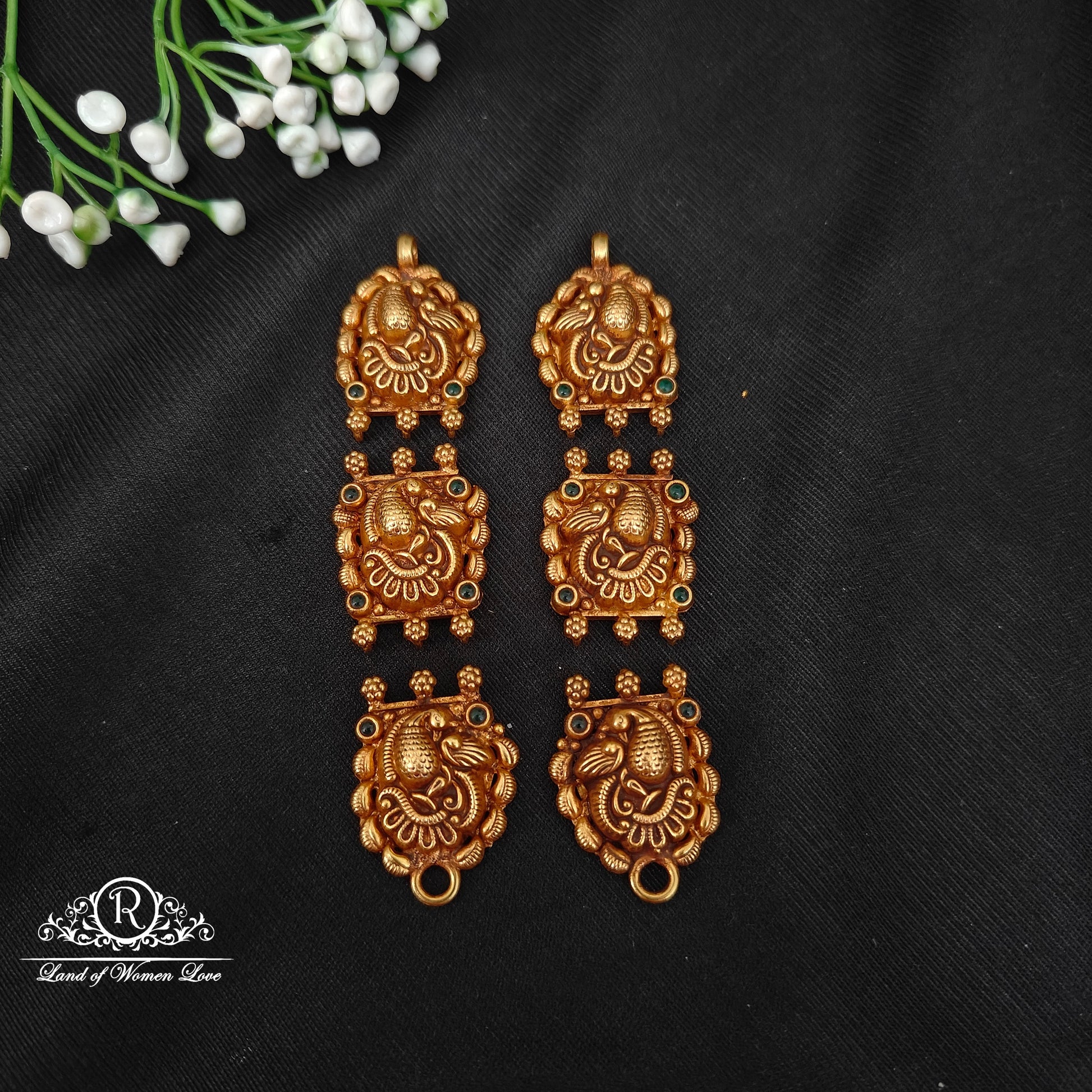 92.5 silver simple and cute side lockets with peacock -rcjr941 92.5 silver ramala jewelry / ramala collections