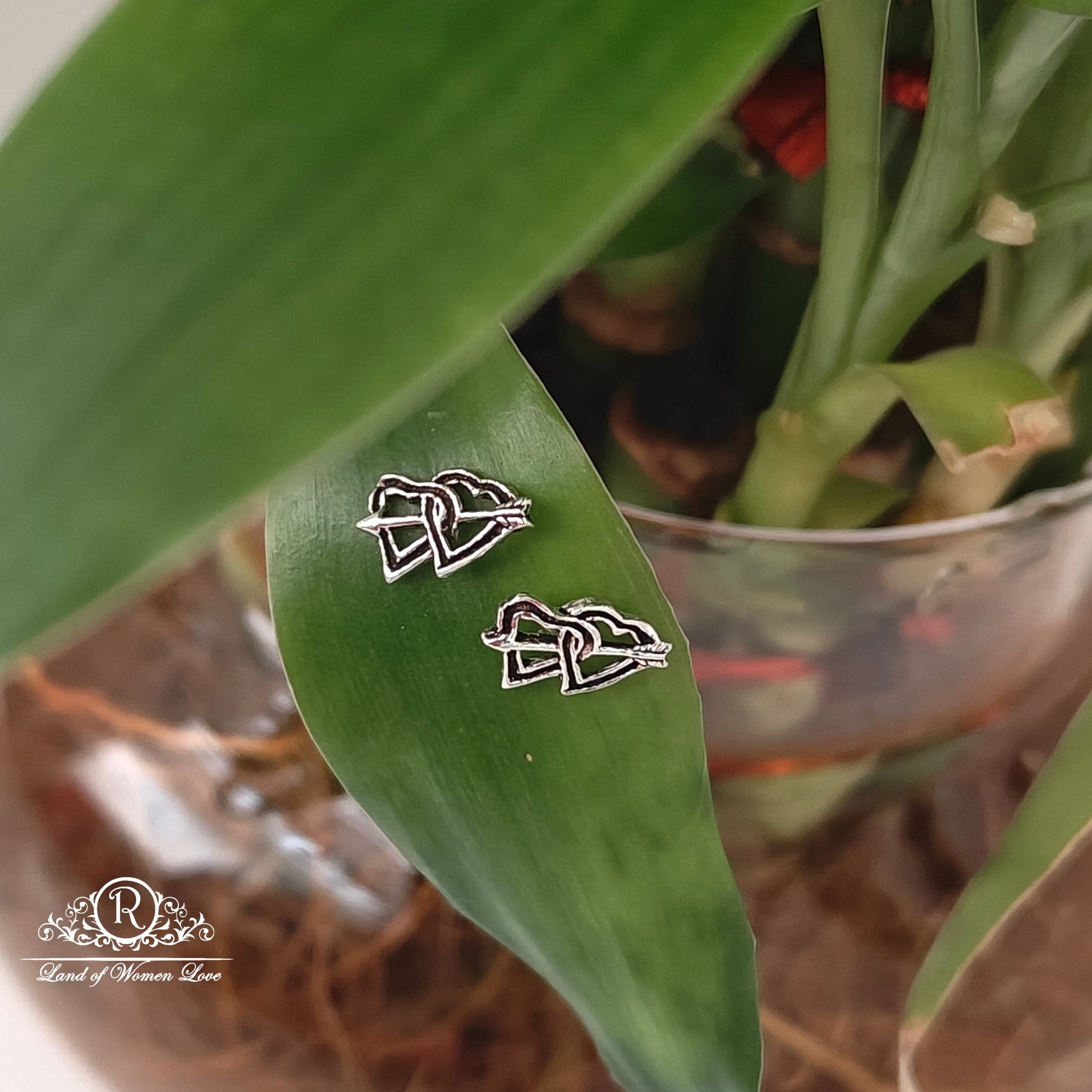 stud silver double heart shade stud model kids earrings-rchs4 92.5 silver ramala jewelry / ramala collections