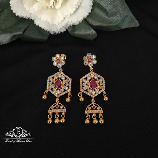 earrings silver white stones earrings-m311 92.5 silver ramala jewelry / ramala collections
