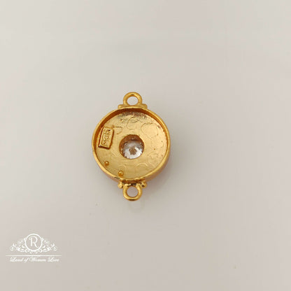 Silver Kempu Stones Side Locket-RCJR652