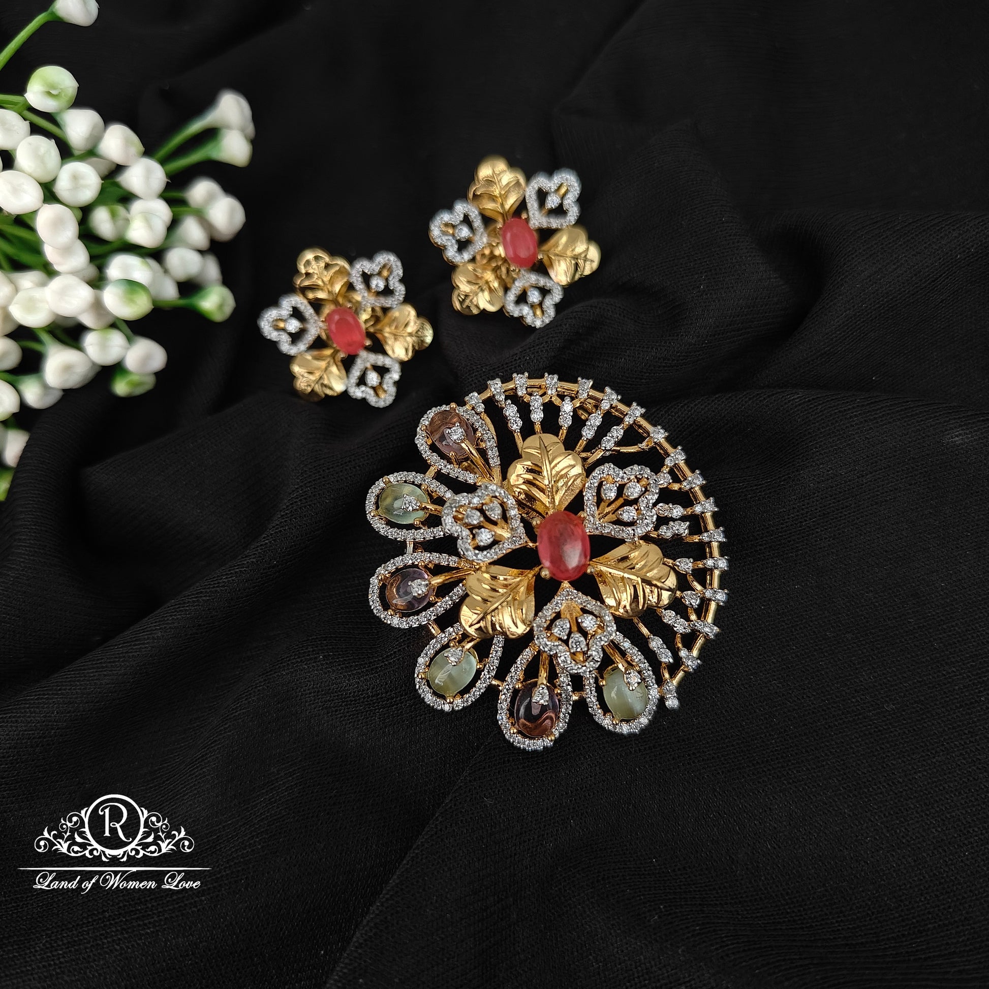 earrings 92.5 silver simple and cute pendent with earrings 92.5 silver ramala jewelry / ramala collections