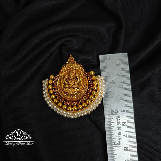 Silver lakshmi devi pearls Locket -RCJR746