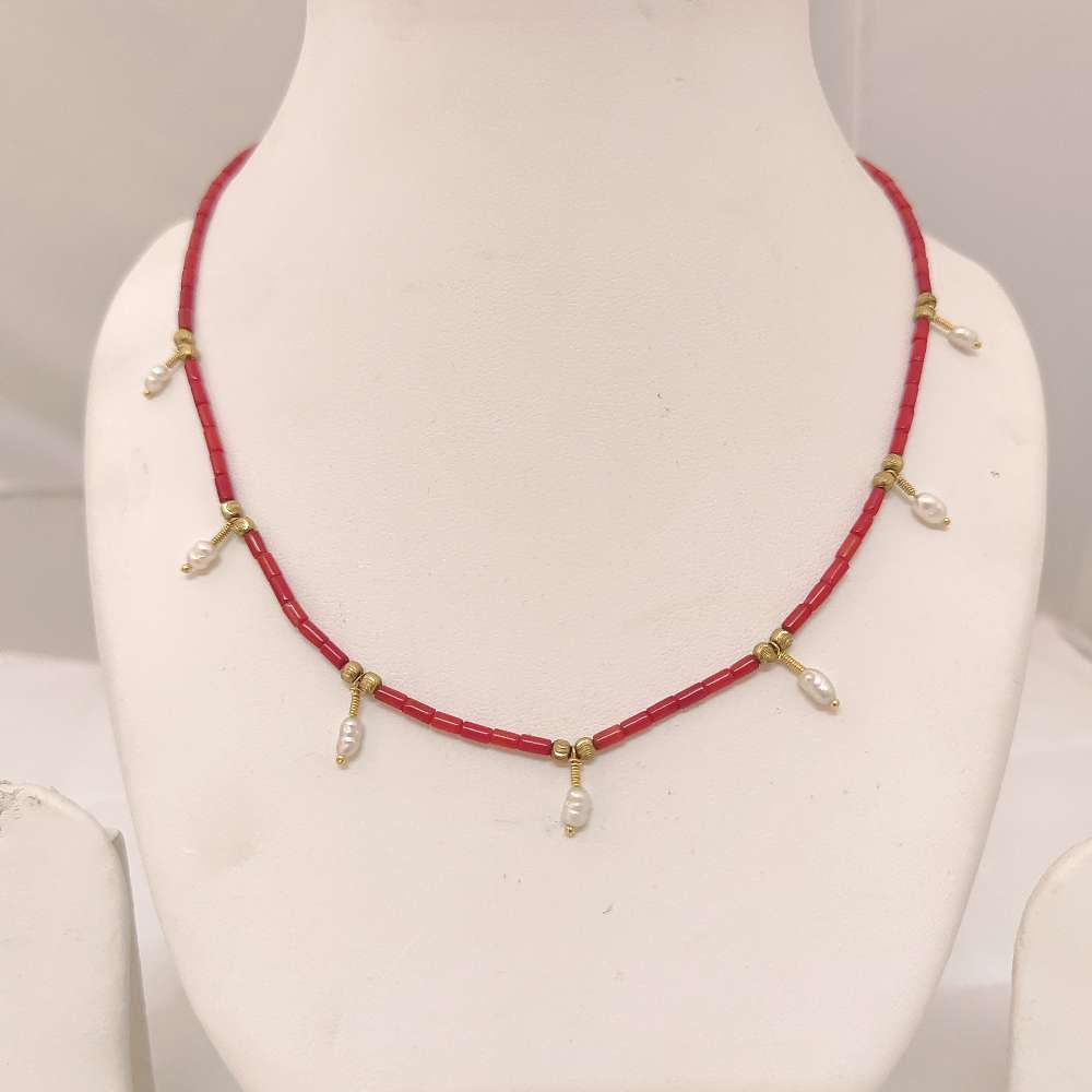 chain silver coral beads chain-rch192 pearl 92.5 silver ramala jewelry / ramala collections