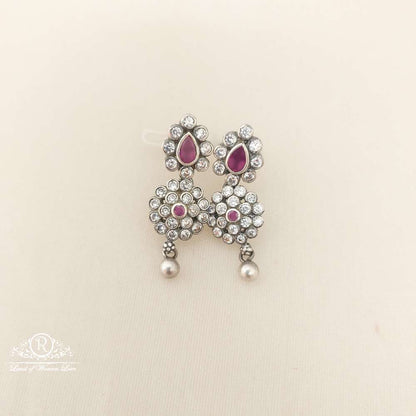 earrings silver white stones earrings-m316 92.5 silver ramala jewelry / ramala collections