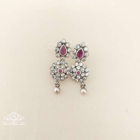 earrings silver white stones earrings-m316 92.5 silver ramala jewelry / ramala collections