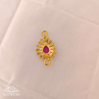 Silver Kempu Stone Side Pendant Design-JR142