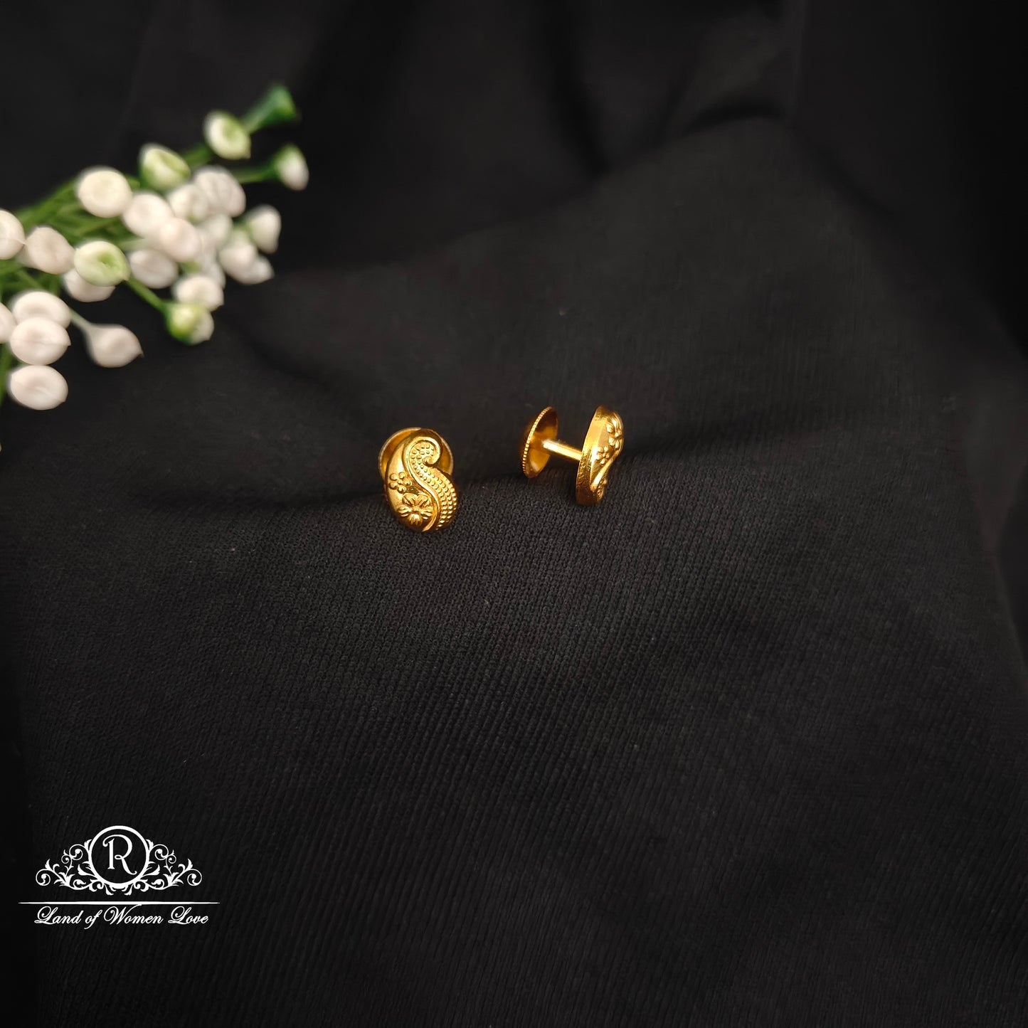 92.5 silver simple and Cute earrings with mango design-RCJR945