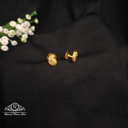 92.5 silver simple and Cute earrings with mango design-RCJR945