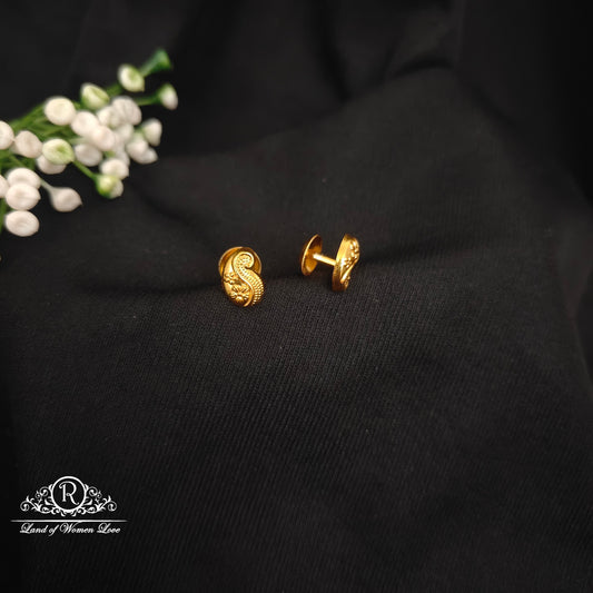 92.5 silver simple and Cute earrings with mango design-RCJR945