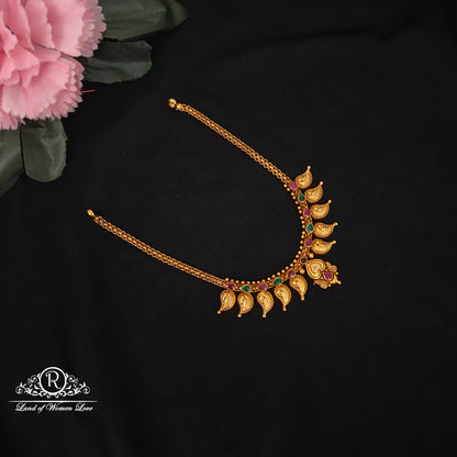 necklace 92.5 silver simple and cute necklace with mango design -rcz90 92.5 silver ramala jewelry / ramala collections