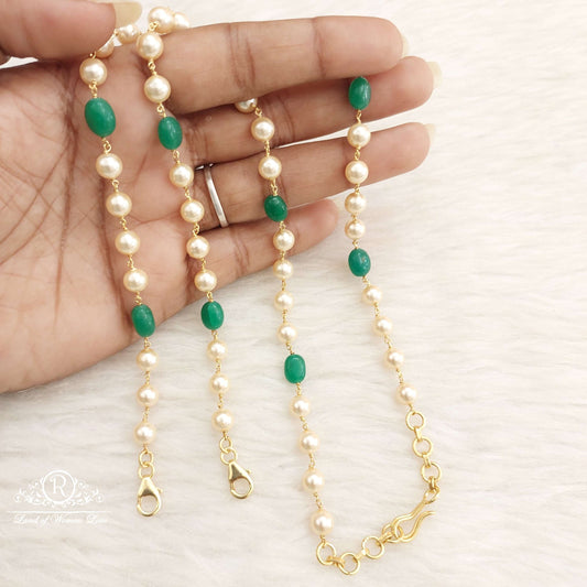 Silver Pearls chain designs-RN61