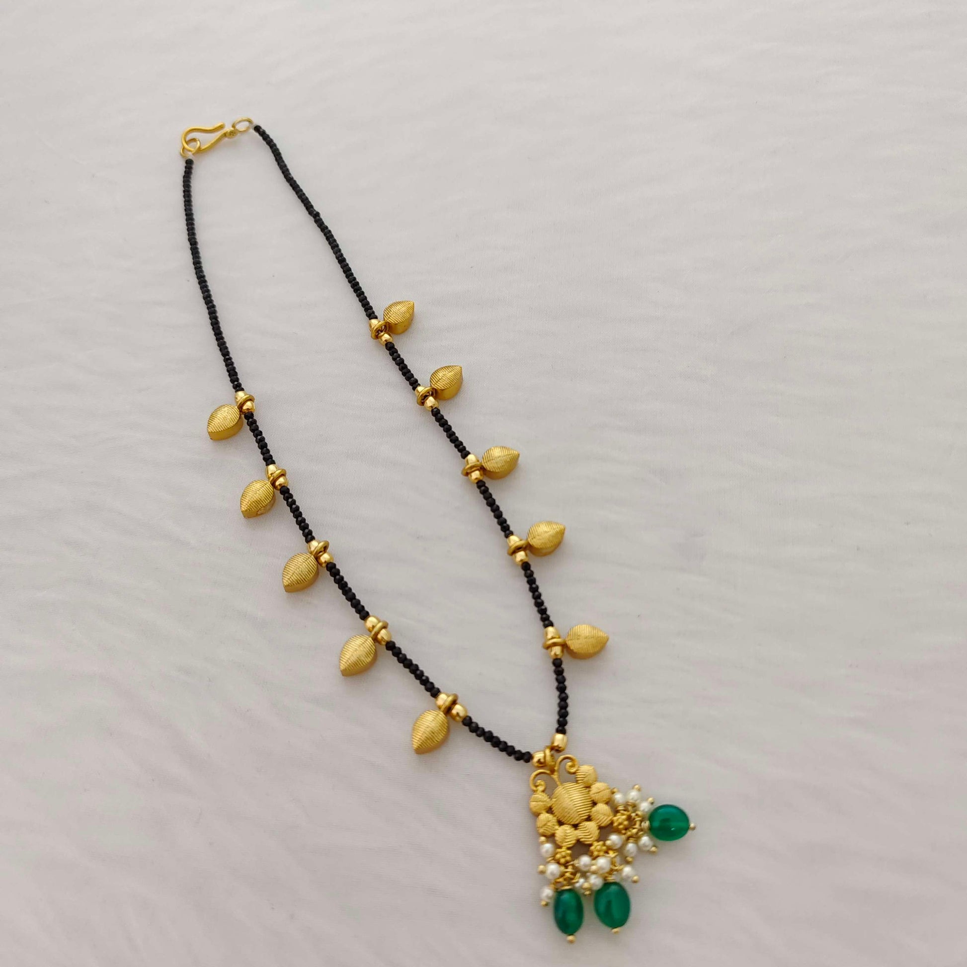 chain silver mango lockets black beads chain two in one style -rch410 92.5 silver ramala jewelry / ramala collections