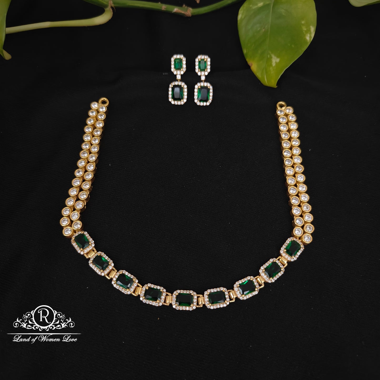 earrings 92.5 silver simple and cute necklace with earrings set -rch936 92.5 silver ramala jewelry / ramala collections