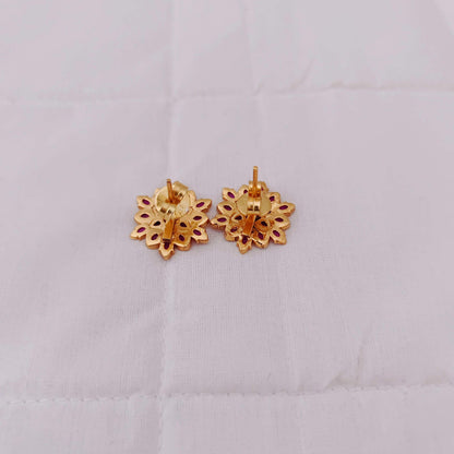 Silver CZ-gold polish Earrings design -RCP009