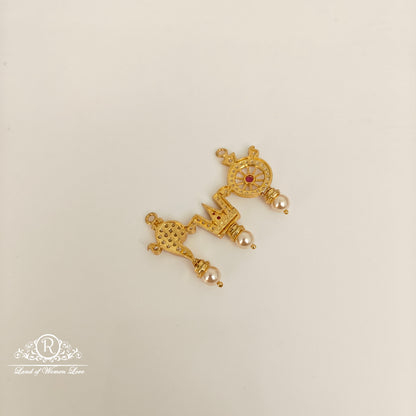 92.5 silver simple and Cute shanku chakra mala locket  -RCDS379