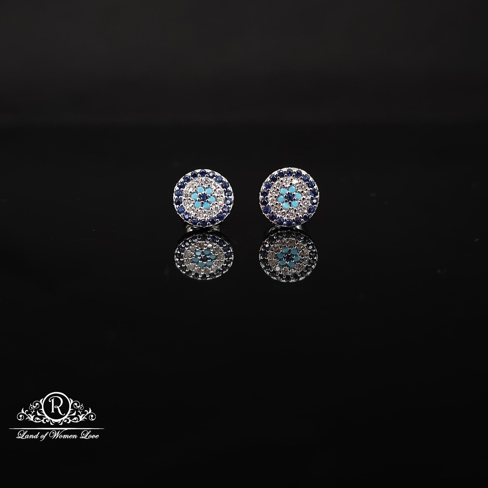 stud silver earrings -rchs38-8 92.5 silver ramala jewelry / ramala collections