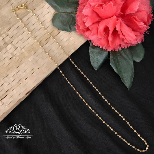 chain 92.5 silver simple and cute chain with pearls -rch953 92.5 silver ramala jewelry / ramala collections