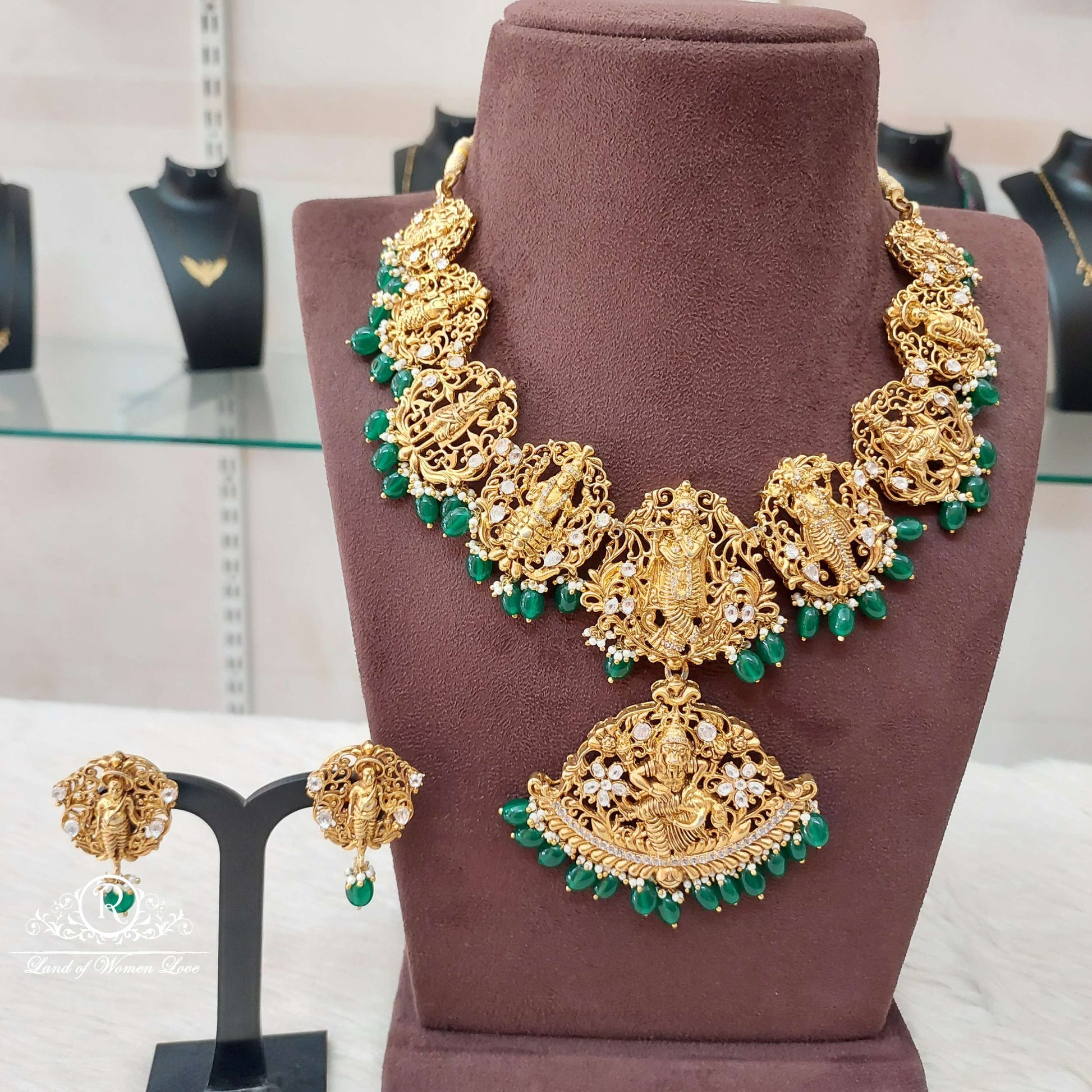 earrings silver dhasavatharam design necklace with earrings-s761762 92.5 silver ramala jewelry / ramala collections