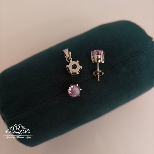 92.5 Silver Beautiful earrings with locket set-RCLE07