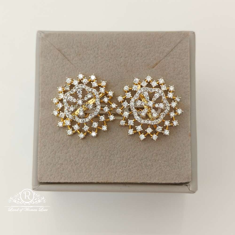 stud silver diamond replica design cz-stones earrings-rccp63 cz 92.5 silver ramala jewelry / ramala collections