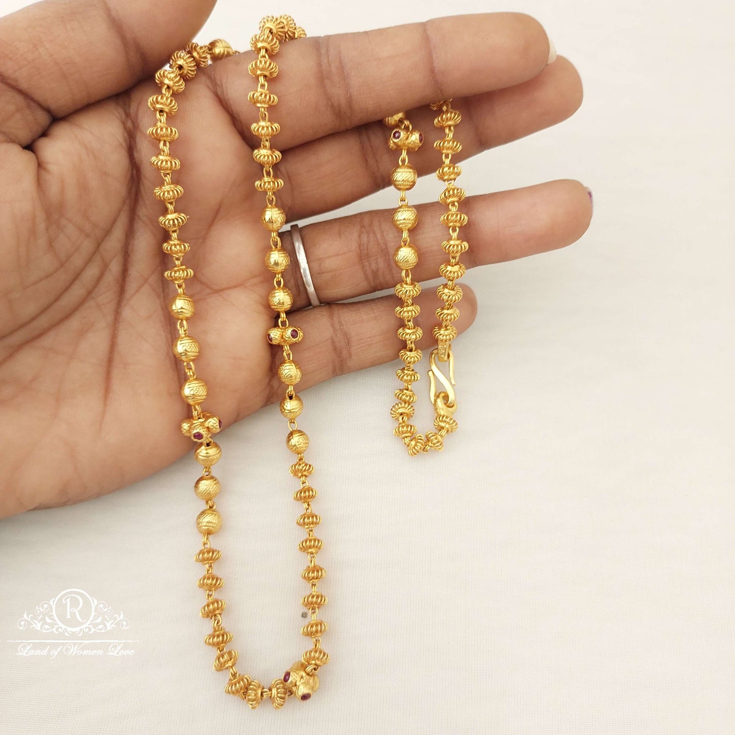 Silver Gold balls Chain-SA470