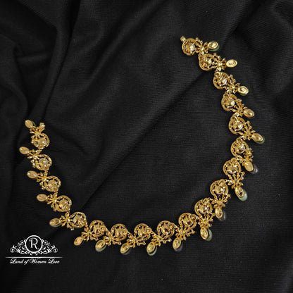 Silver pearl Gem stone necklace-RCCP257