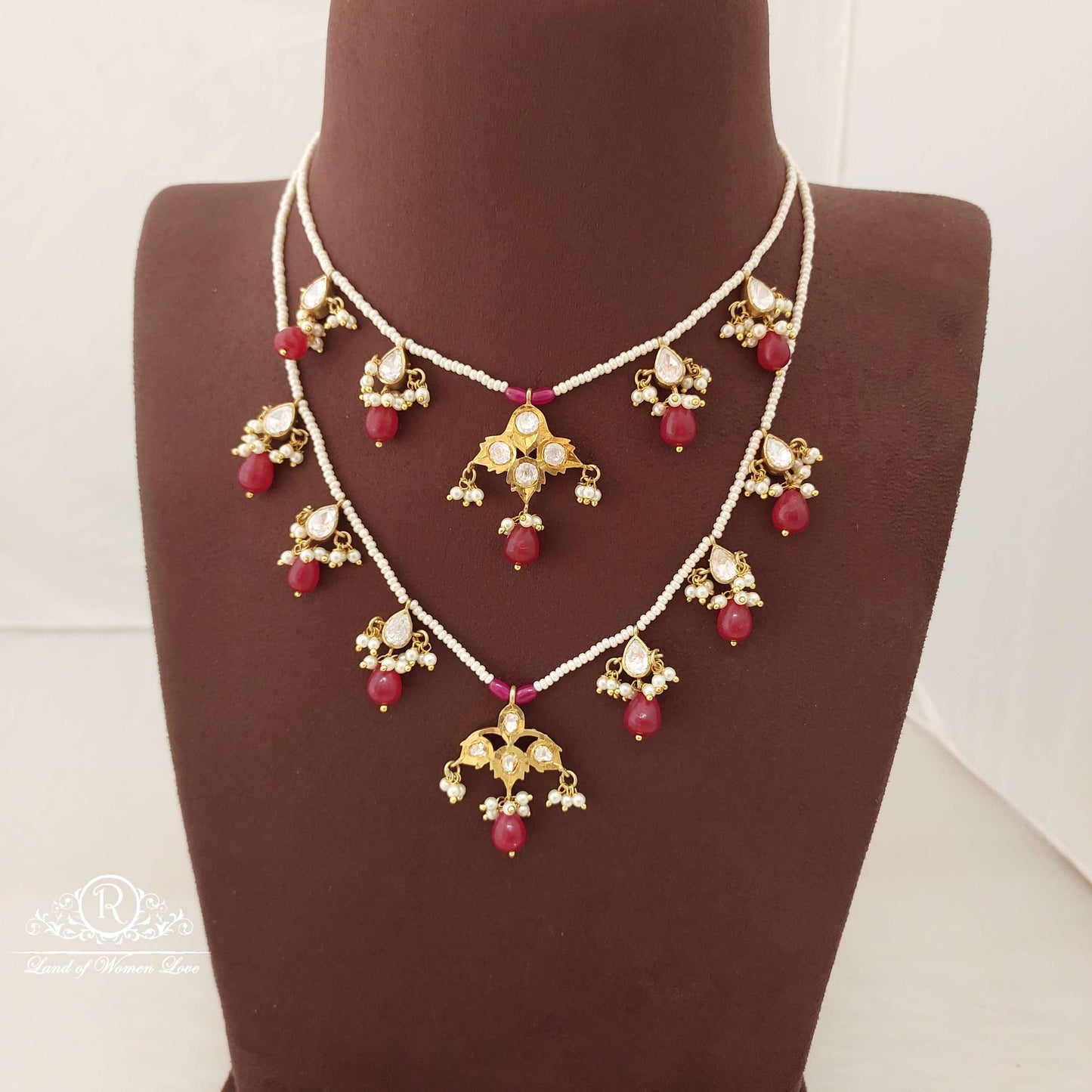 Silver Pearls Rani Haram-H101