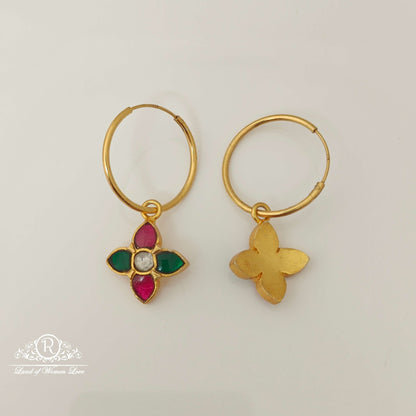 Silver Kundan Stones Design Earrings- RC87-75P59